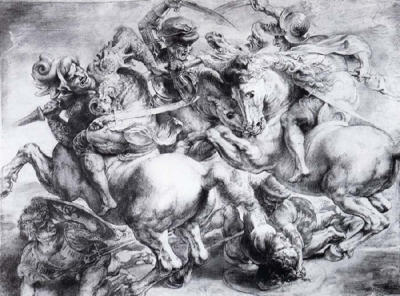 Leonardo  Da Vinci The Battle of Anghiari oil painting image